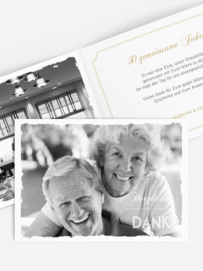 Danksagung zur Goldenen Hochzeit Vintage Photo