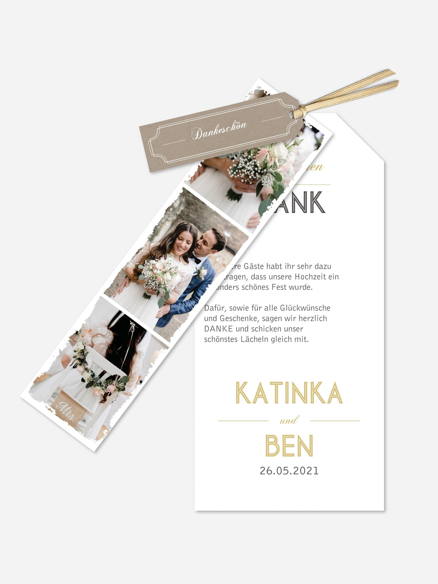 Dankeskarte Hochzeit Vintage Photo