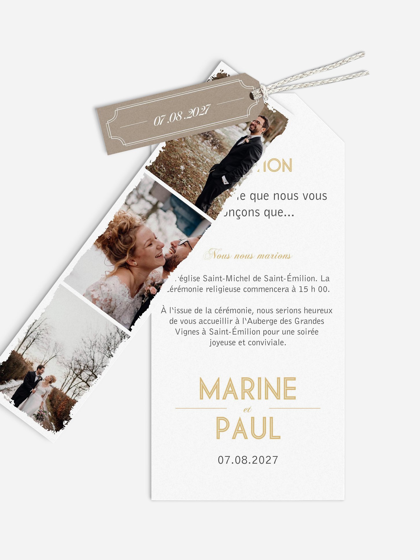 Faire-part mariage Vintage Photo