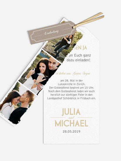 Hochzeitseinladung Vintage Photo