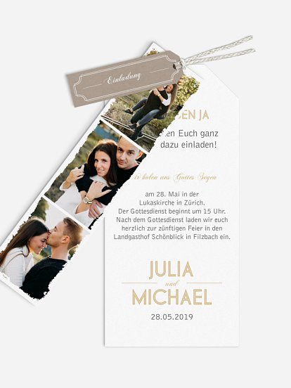 Hochzeitseinladung Vintage Photo