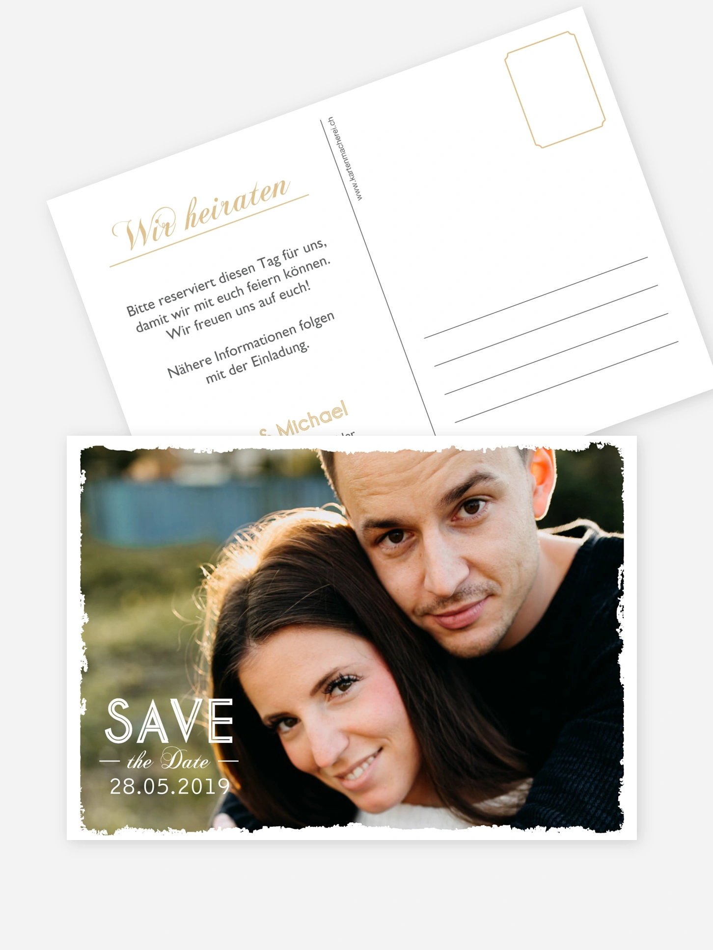 Save-the-Date Karte Vintage Photo