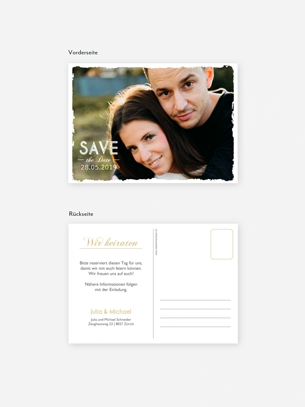 Save-the-Date Karte Vintage Photo