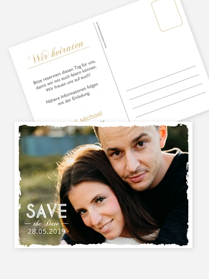 Save-the-Date Karte Vintage Photo