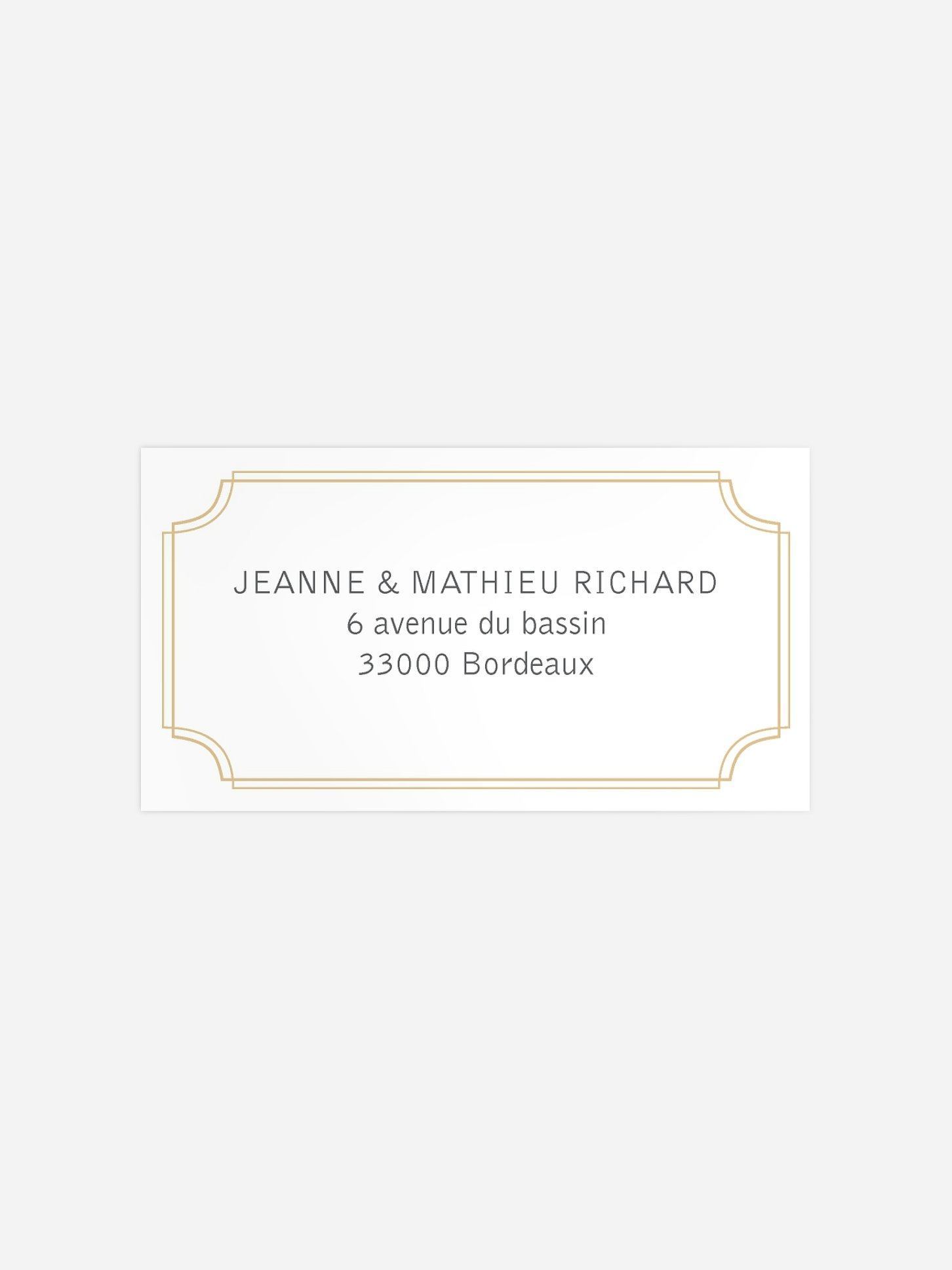 Étiquette destinataire mariage Vintage Photo
