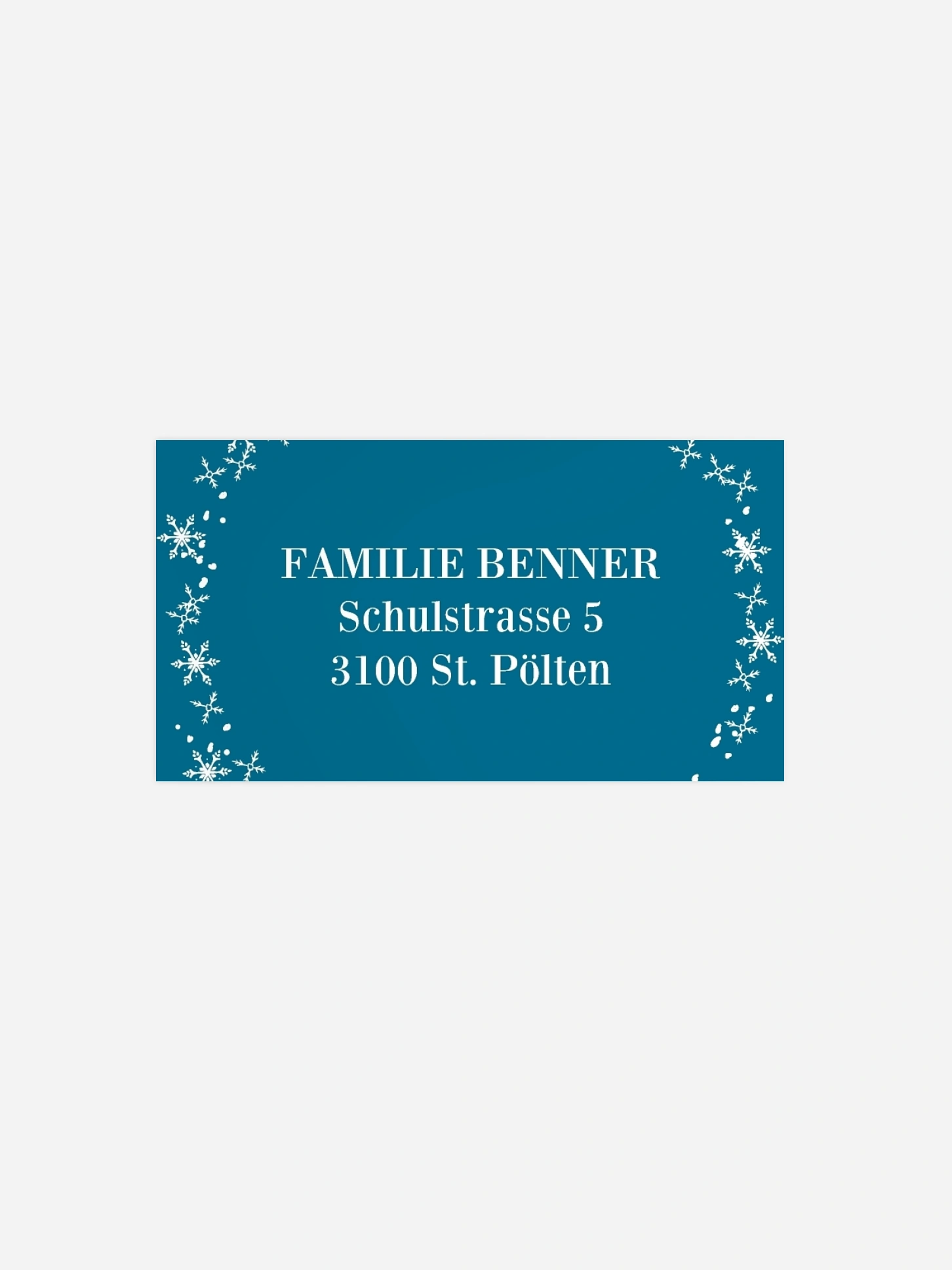 Empfängeraufkleber Weihnachten Kristallkugel