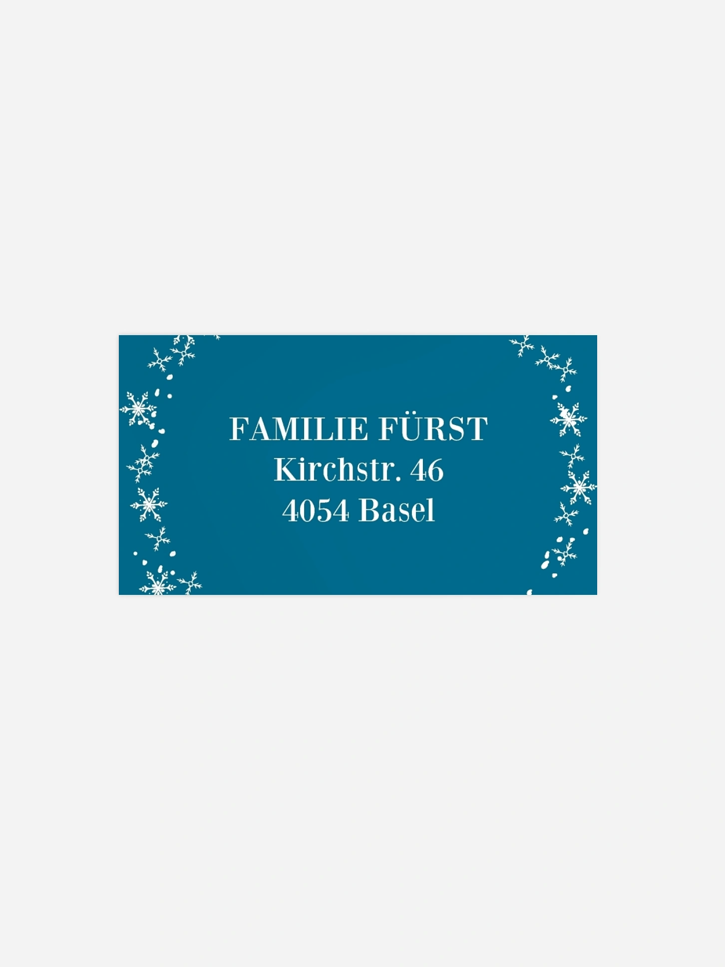 Empfängeraufkleber Weihnachten Kristallkugel