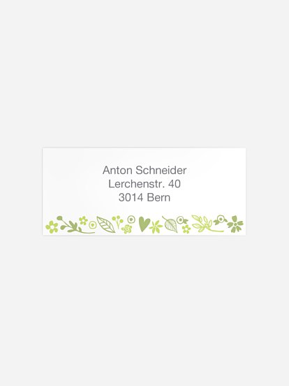 Absenderaufkleber Konfirmation und Kommunion Florale Botschaft