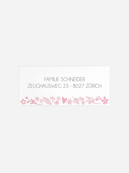 Absenderaufkleber Taufe Florale Botschaft