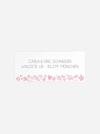 Absenderaufkleber Taufe Florale Botschaft