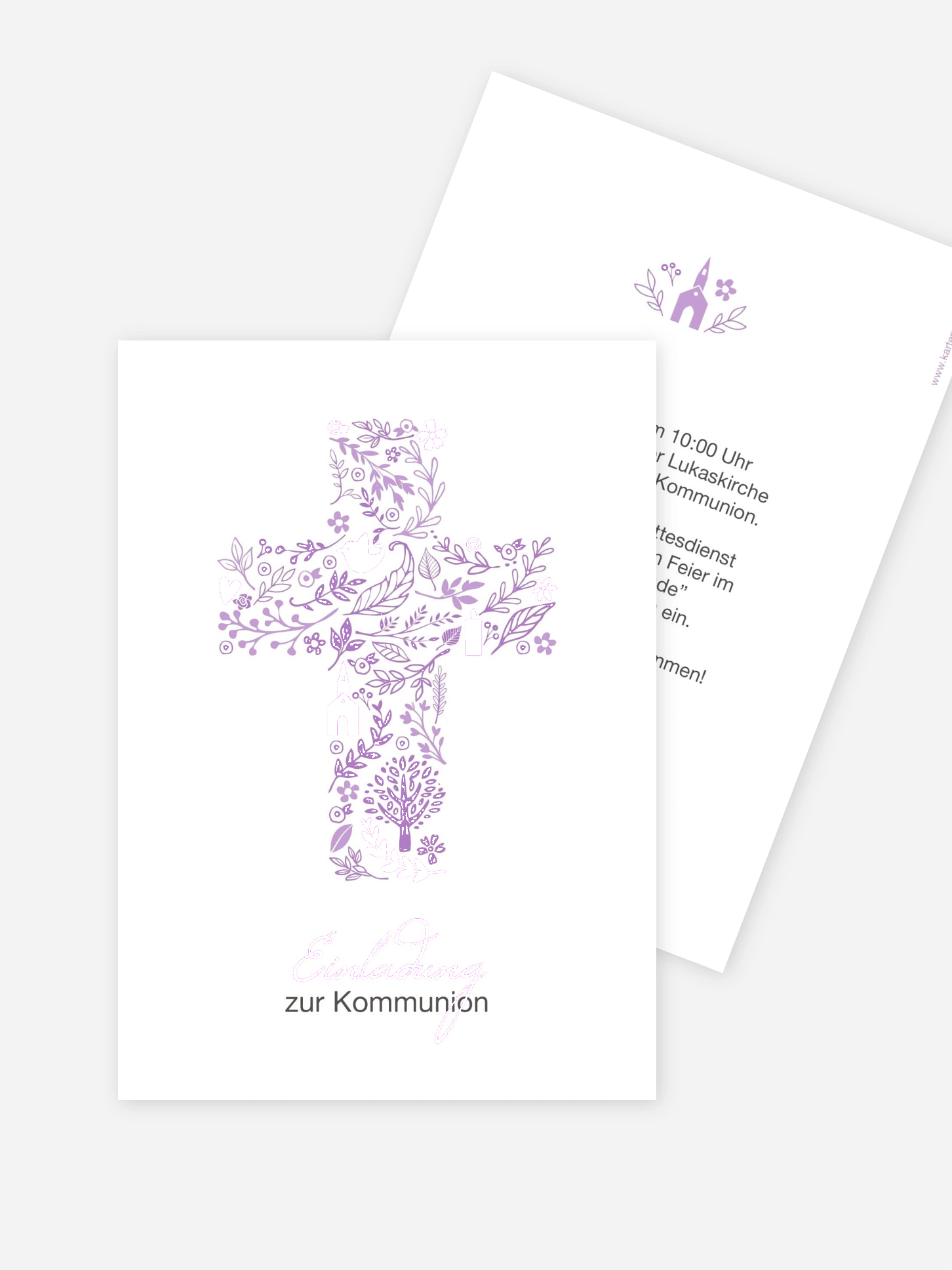 Kommunionseinladung Florale Botschaft
