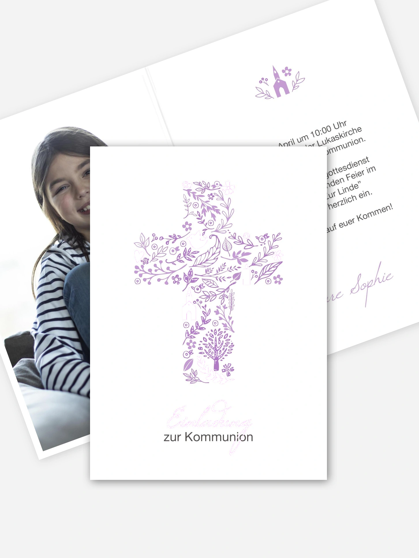 Kommunionseinladung Florale Botschaft