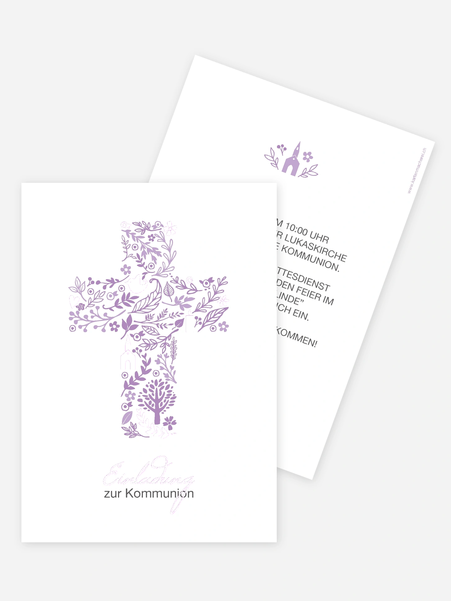 Kommunionseinladung Florale Botschaft