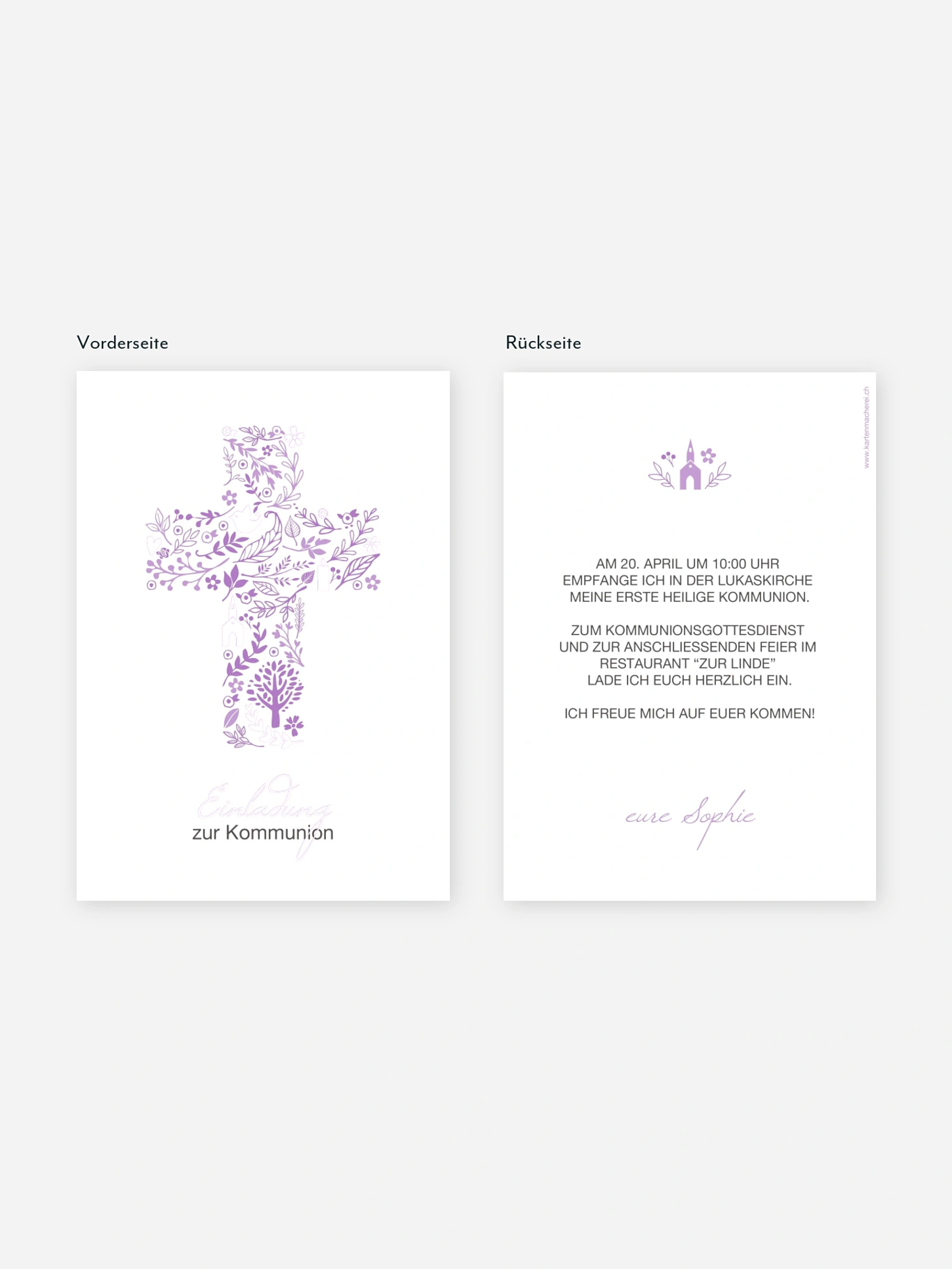 Kommunionseinladung Florale Botschaft
