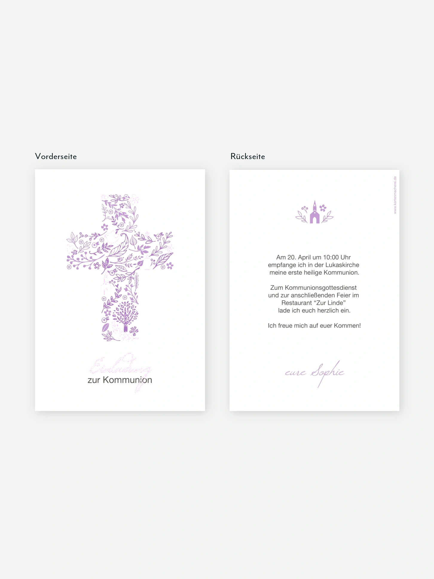 Kommunionseinladung Florale Botschaft