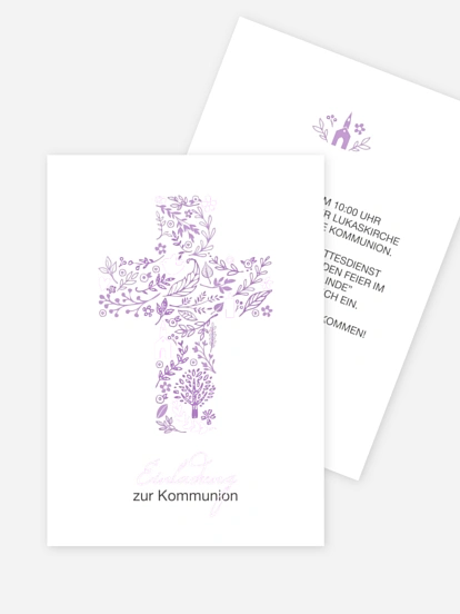 Kommunionseinladung Florale Botschaft