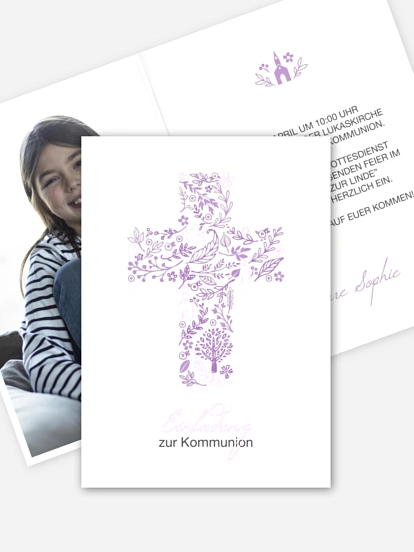 Kommunionseinladung Florale Botschaft