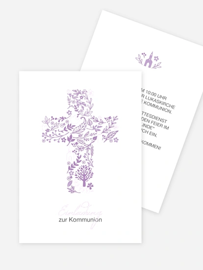 Kommunionseinladung Florale Botschaft