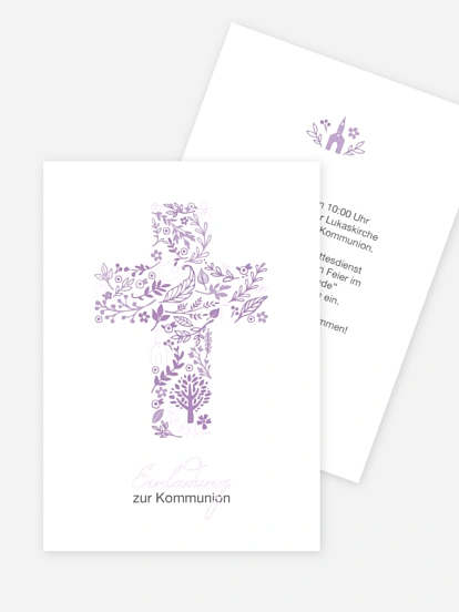 Kommunionseinladung Florale Botschaft