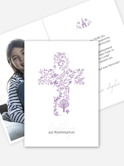 Kommunionseinladung Florale Botschaft