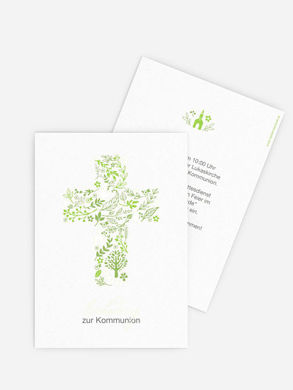 Kommunionseinladung Florale Botschaft