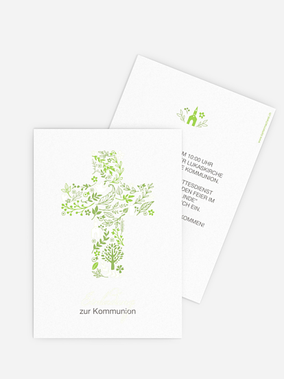 Kommunionseinladung Florale Botschaft