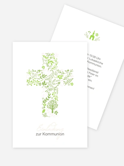 Kommunionseinladung Florale Botschaft