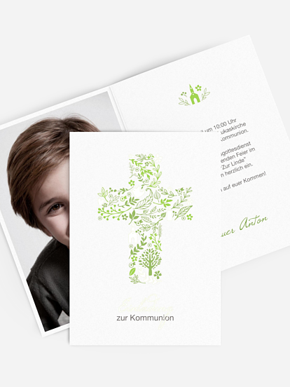 Kommunionseinladung Florale Botschaft