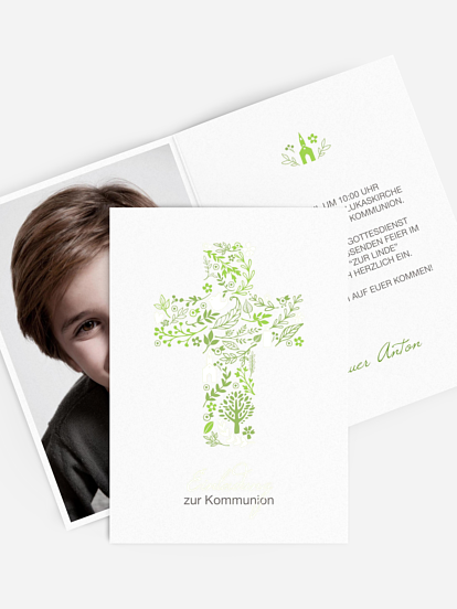 Kommunionseinladung Florale Botschaft