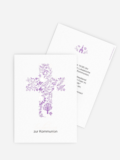 Kommunionseinladung Florale Botschaft