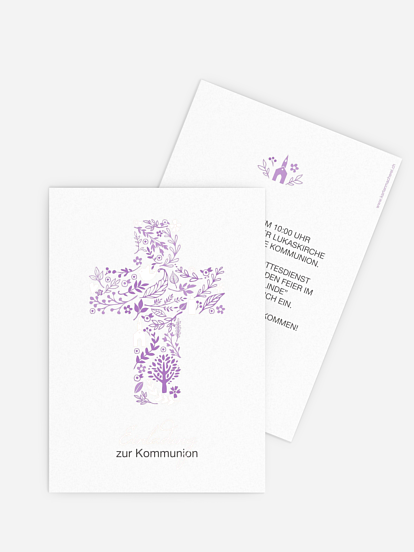Kommunionseinladung Florale Botschaft