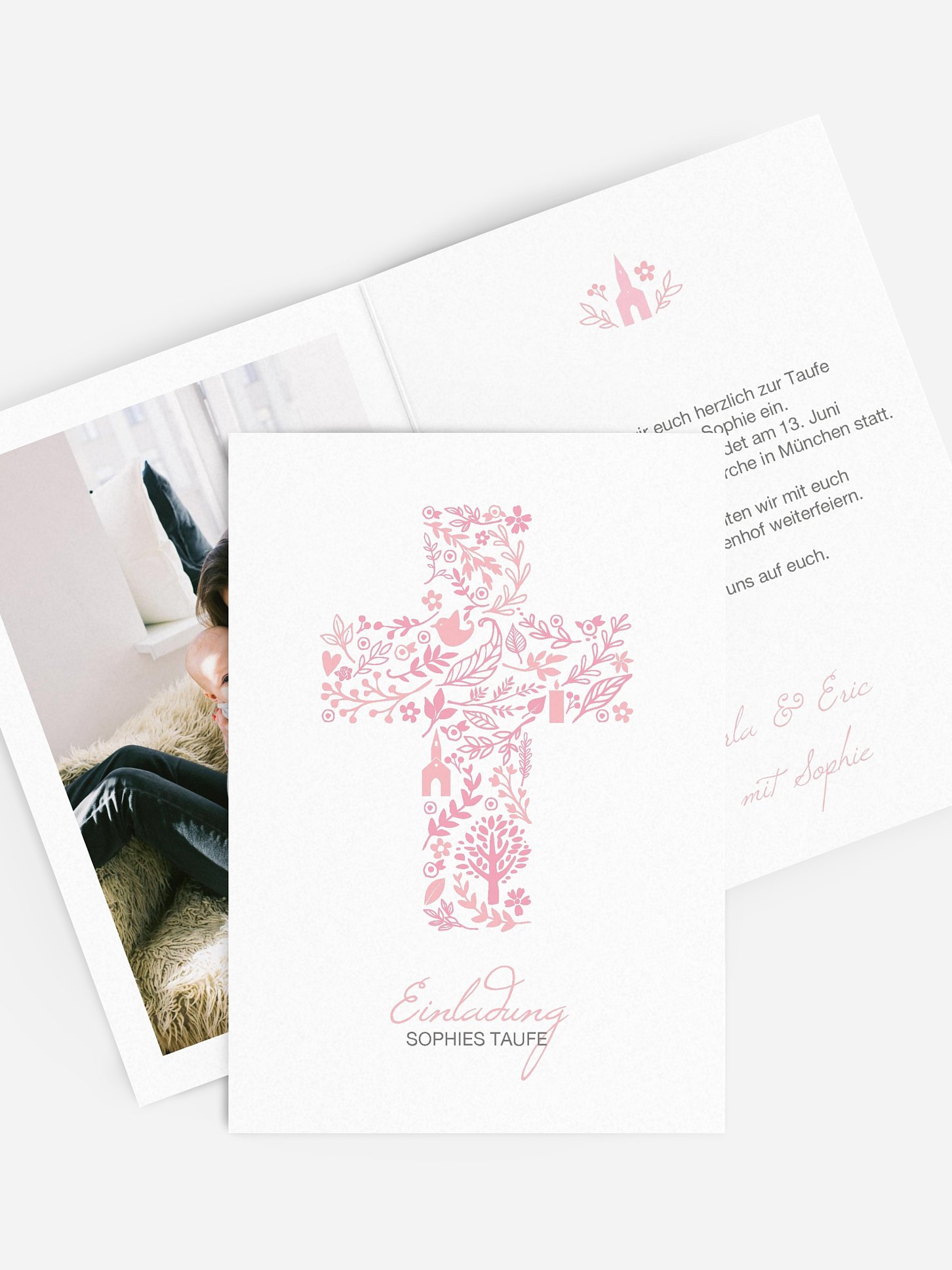 Taufeinladung Florale Botschaft