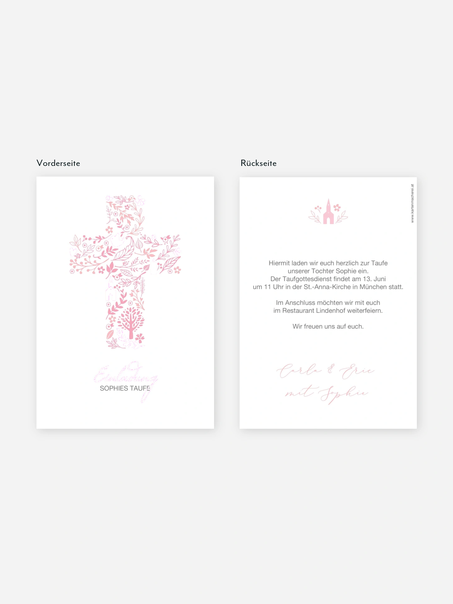 Taufeinladung Florale Botschaft