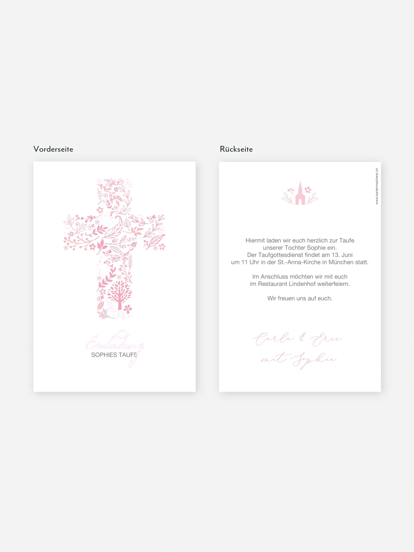 Taufeinladung Florale Botschaft