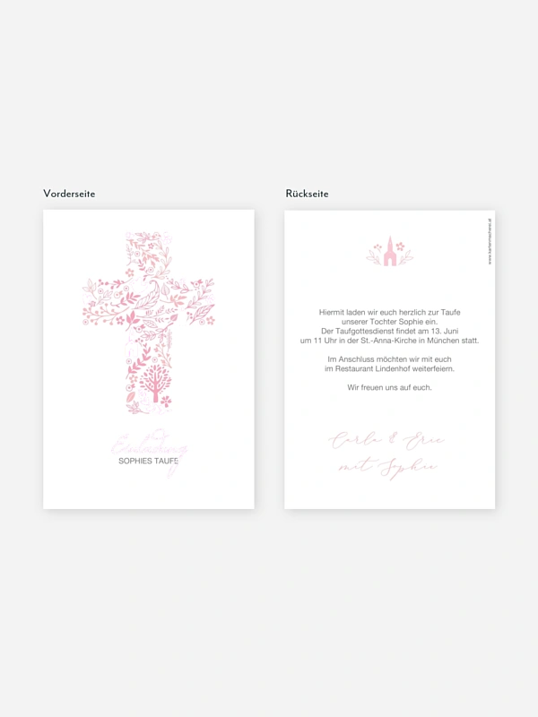 Taufeinladung Florale Botschaft