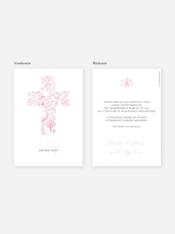 Taufeinladung Florale Botschaft