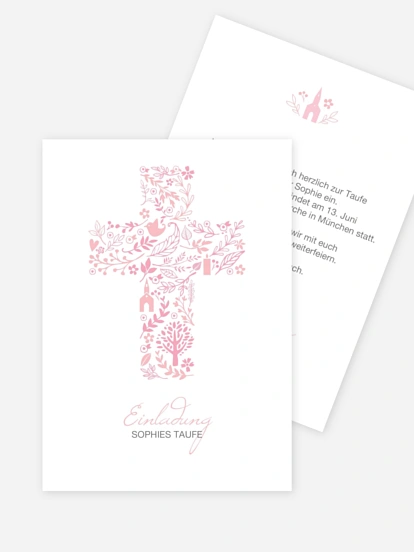Taufeinladung Florale Botschaft