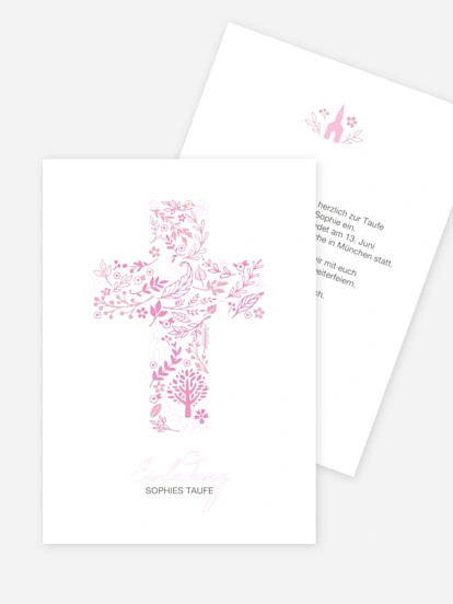 Taufeinladung Florale Botschaft