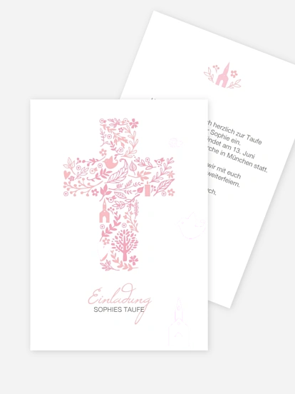 Taufeinladung Florale Botschaft