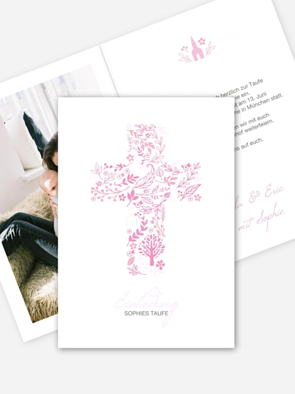 Taufeinladung Florale Botschaft