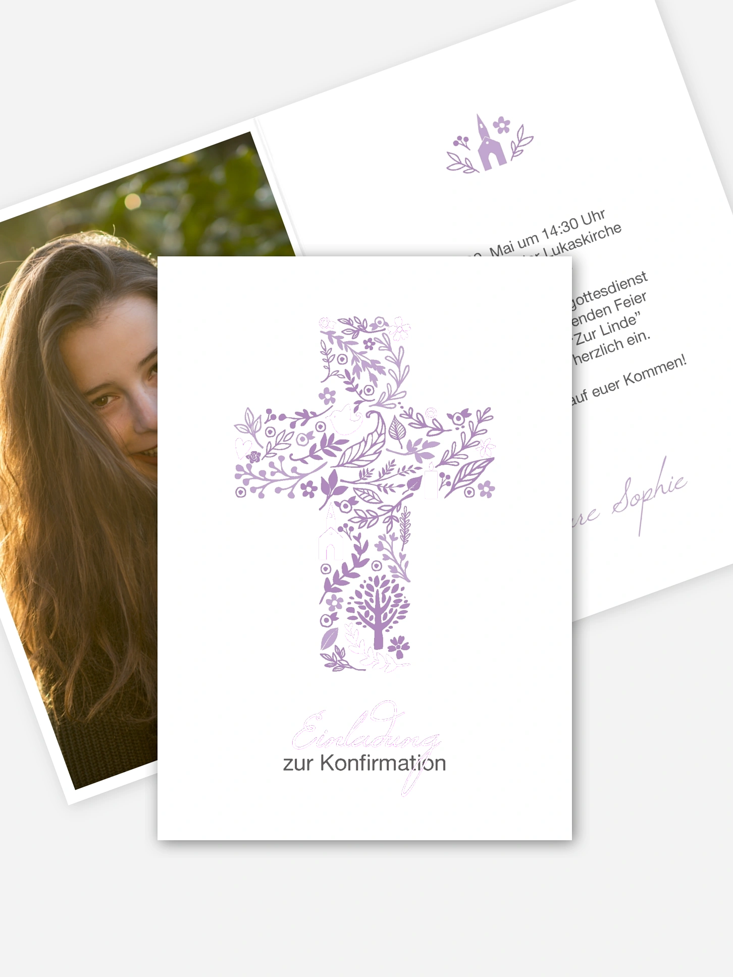 Konfirmationseinladung Florale Botschaft