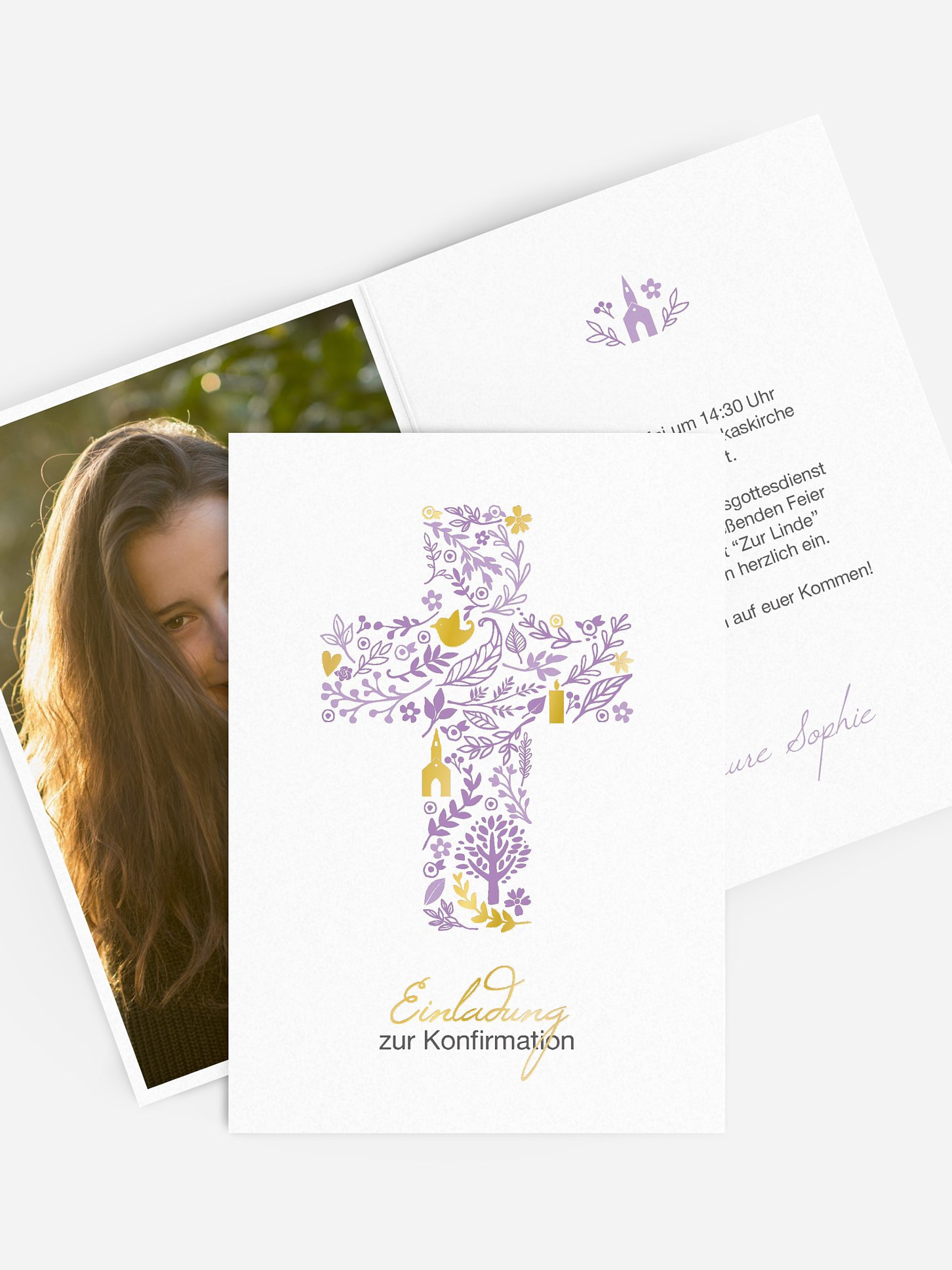 Konfirmationseinladung Florale Botschaft