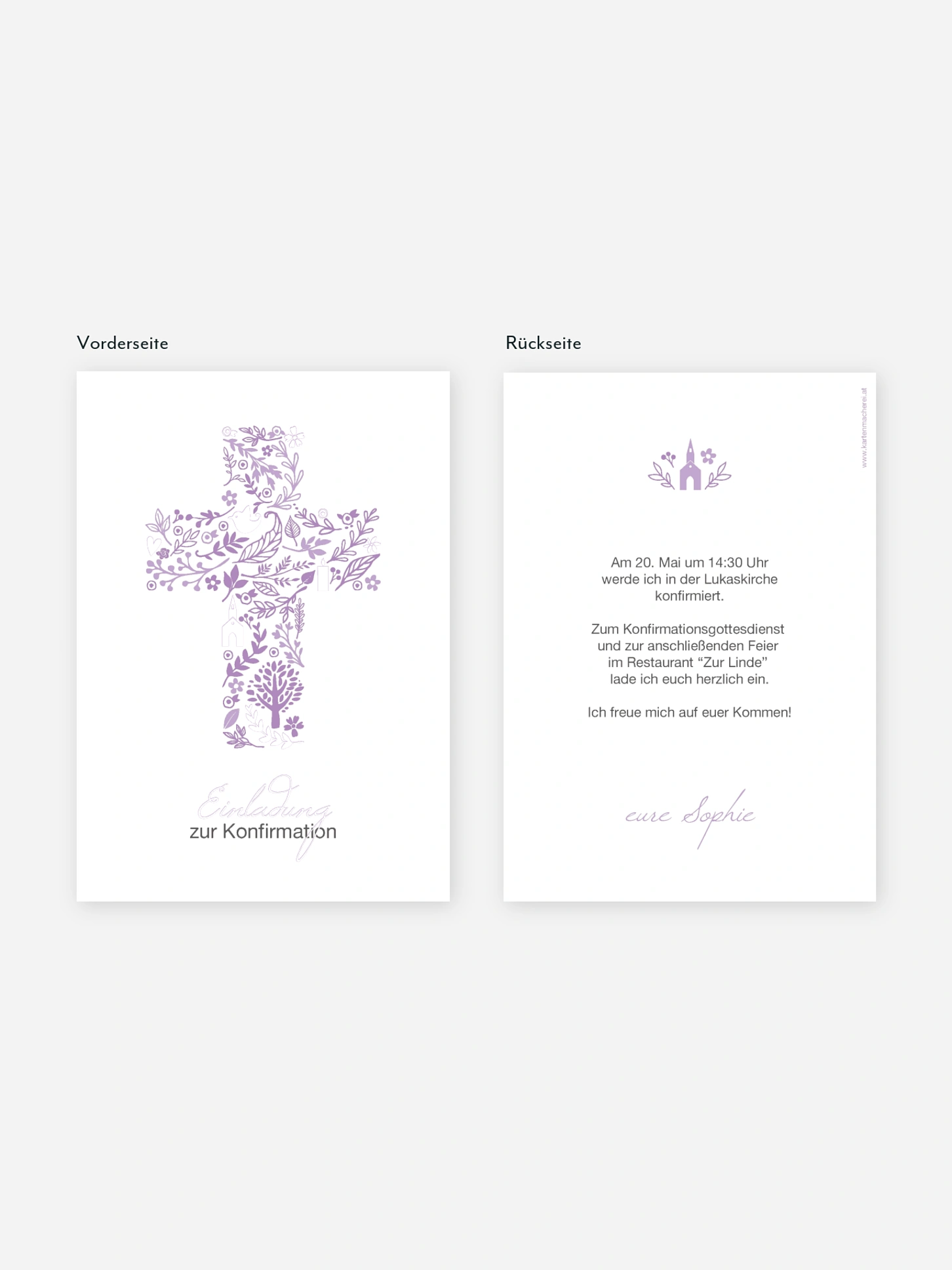 Konfirmationseinladung Florale Botschaft