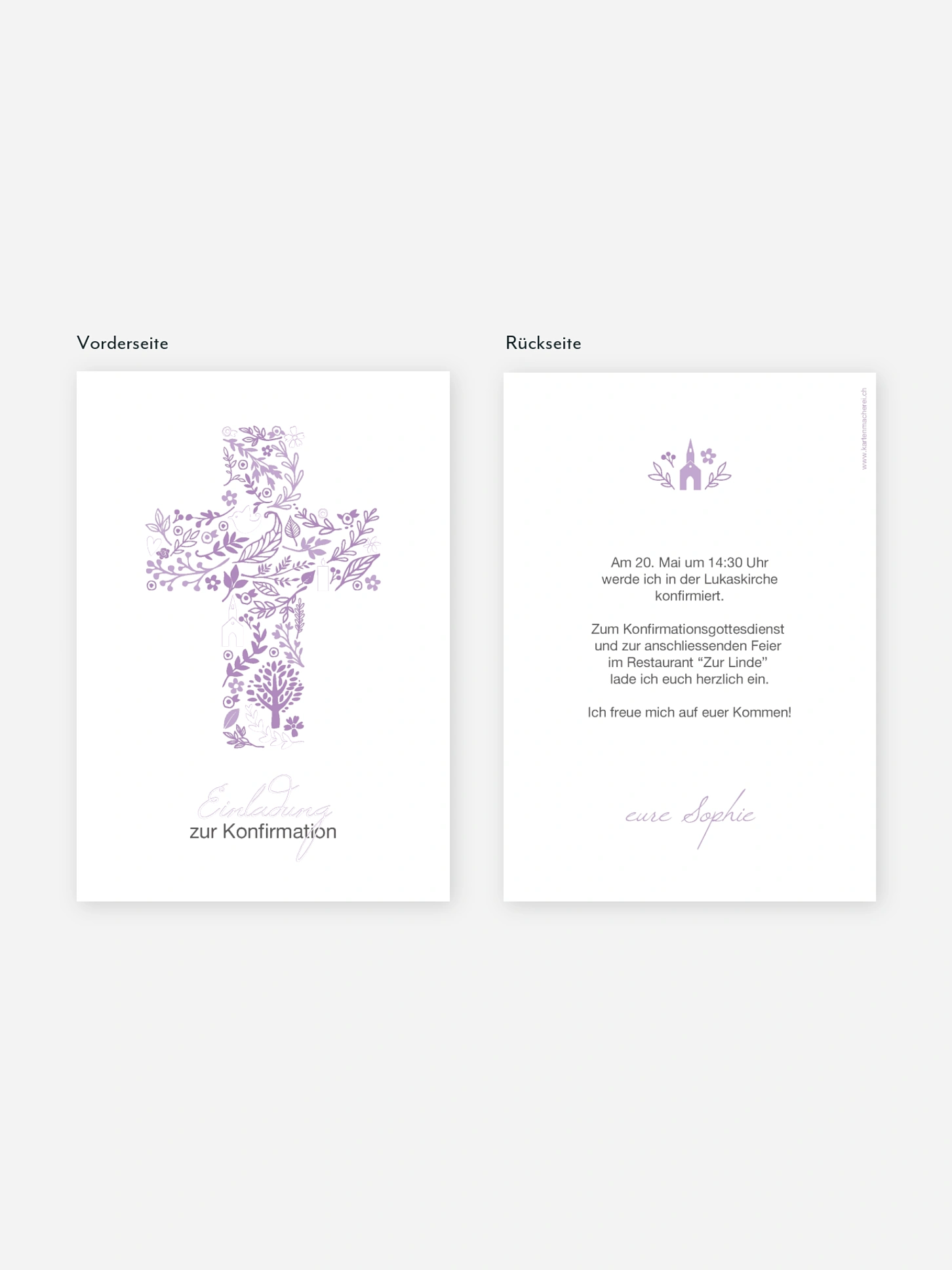 Konfirmationseinladung Florale Botschaft