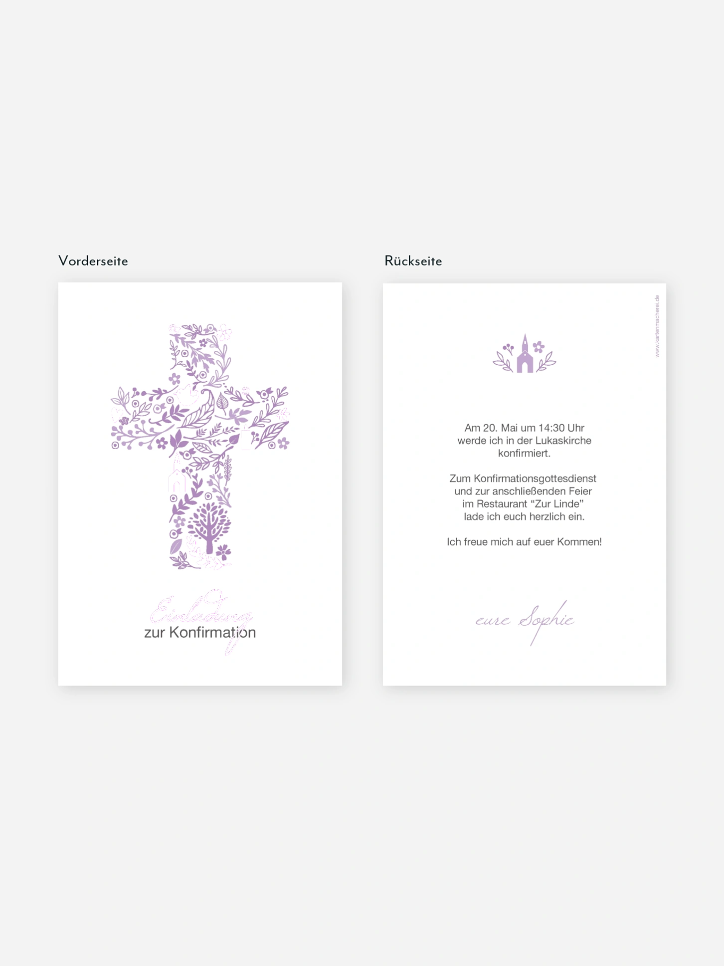Konfirmationseinladung Florale Botschaft