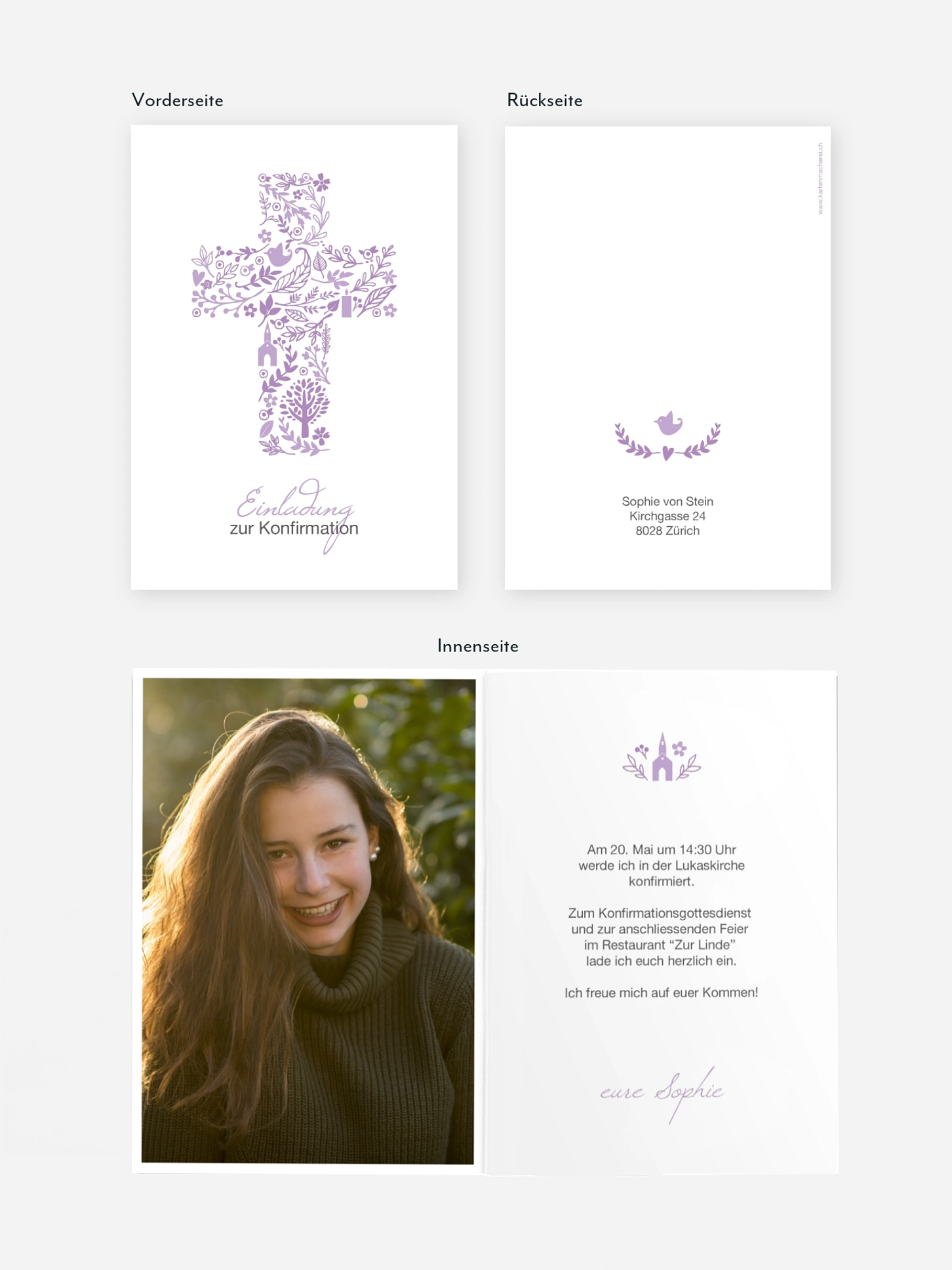Konfirmationseinladung Florale Botschaft