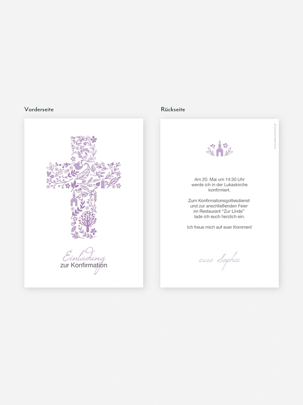 Konfirmationseinladung Florale Botschaft