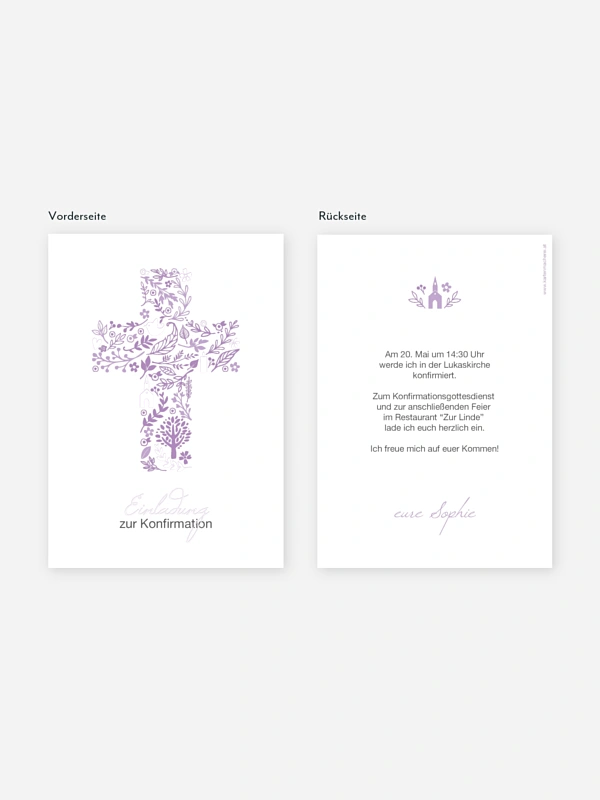 Konfirmationseinladung Florale Botschaft