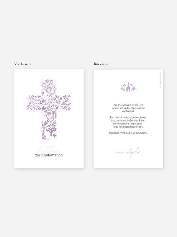 Konfirmationseinladung Florale Botschaft