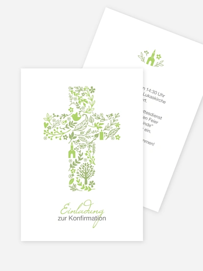 Konfirmationseinladung Florale Botschaft